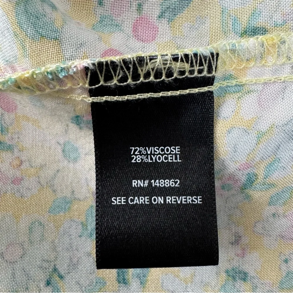 Torrid Yellow Floral Dress Womens 1 1X 14-16 Mini Challis Tiered Sleeveless Tank - Picture 9 of 14